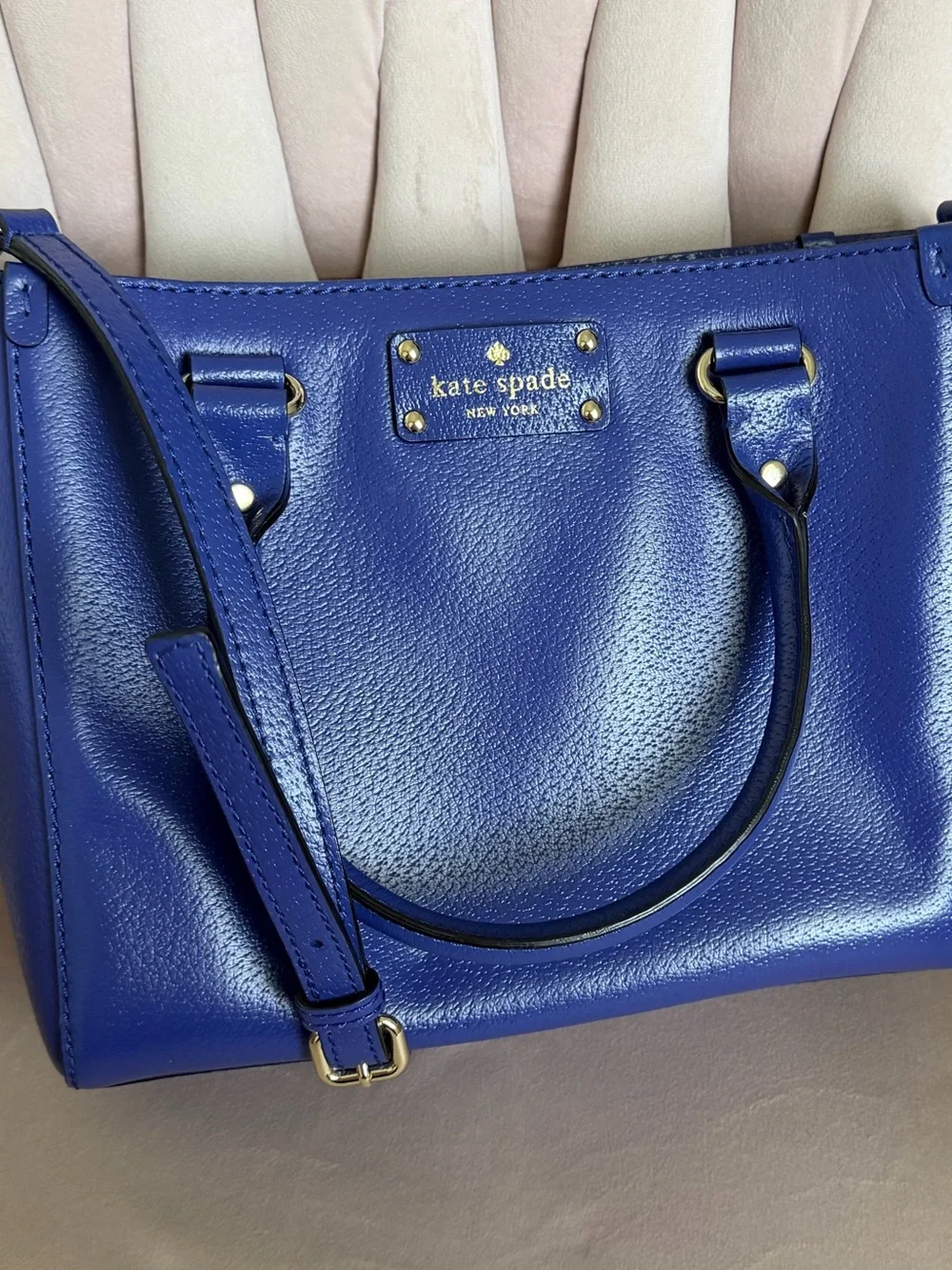 Kate Spade ♠️ Wellesley Quinn Blue Leather Satchel 💙